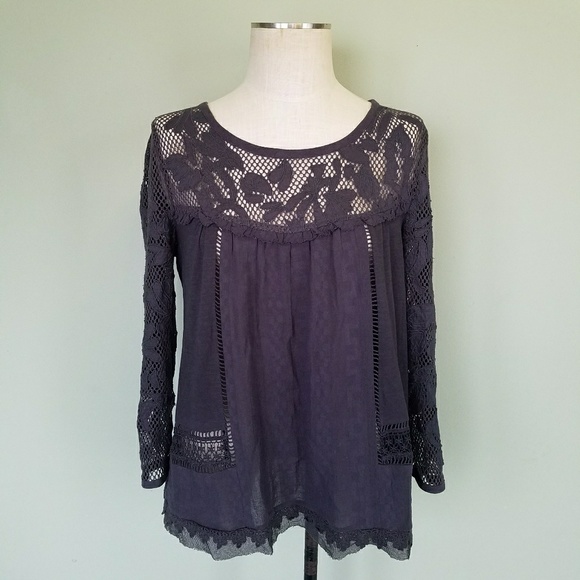 Anthropologie Tops - Anthropologie Meadow Rue Lace Crochet Blouse